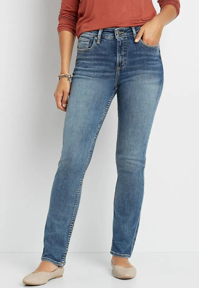 Silver Jeans Co Avery High Rise Dark Straight Leg Jean Women Maurices Jeans