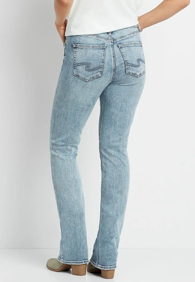Silver Jeans Co Avery High Rise Light Marble Wash Slim Boot Jean Women Maurices Jeans