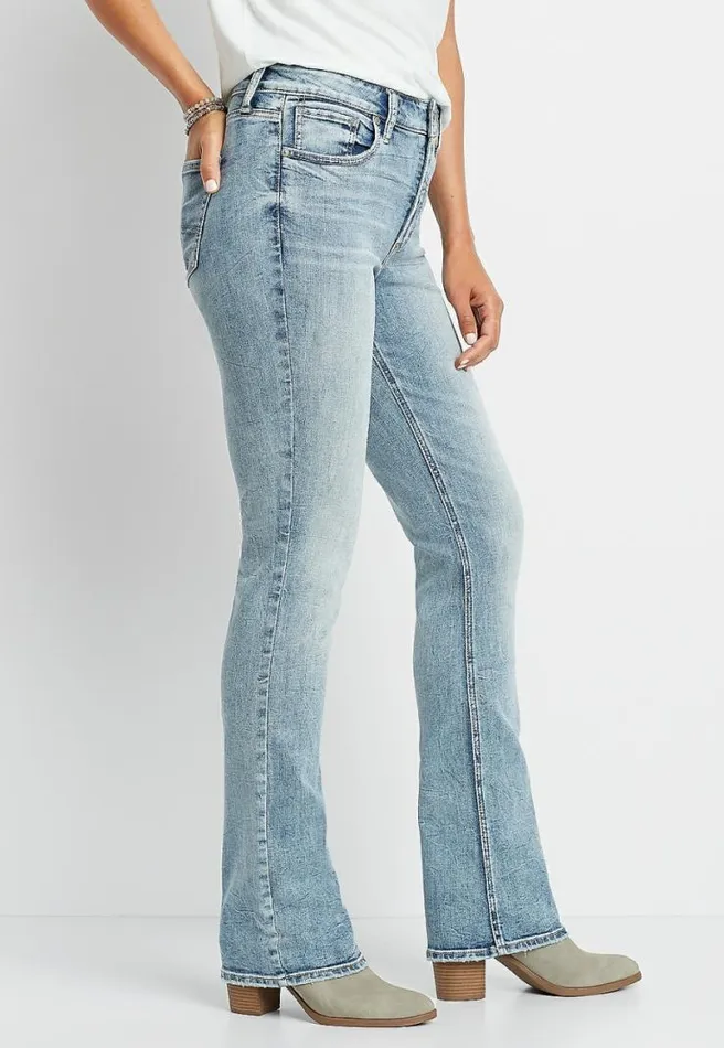 Silver Jeans Co Avery High Rise Light Marble Wash Slim Boot Jean Women Maurices Jeans