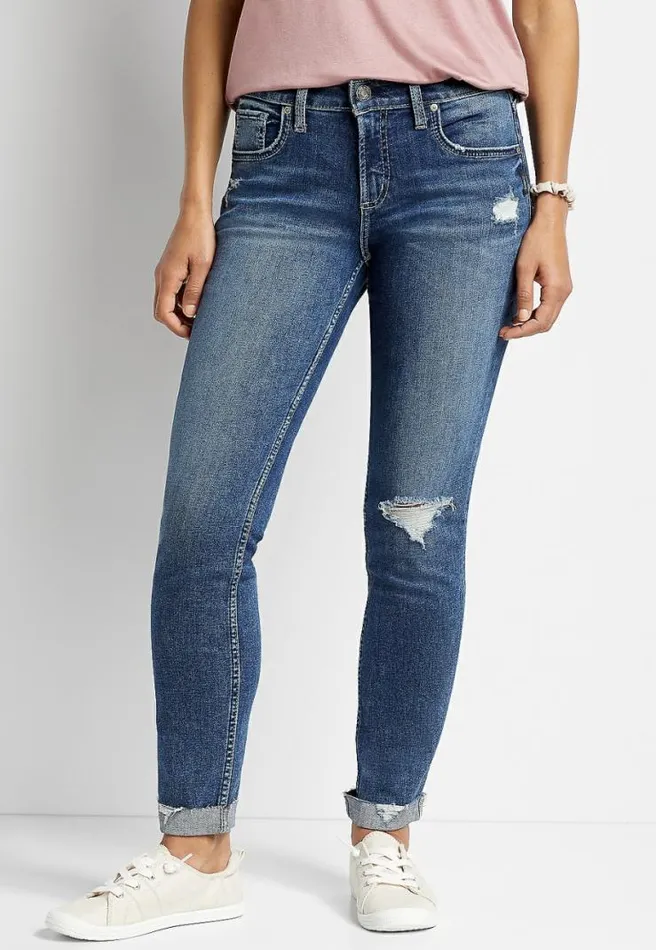 Silver Jeans Co Boyfriend Mid Rise Ripped Jean Women Maurices Jeans
