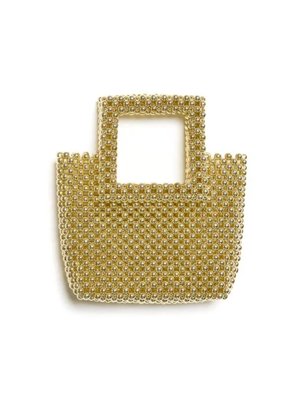 Sister Jane Accessories Womenswear Glitterball Bead Mini Bag Yellow Gold