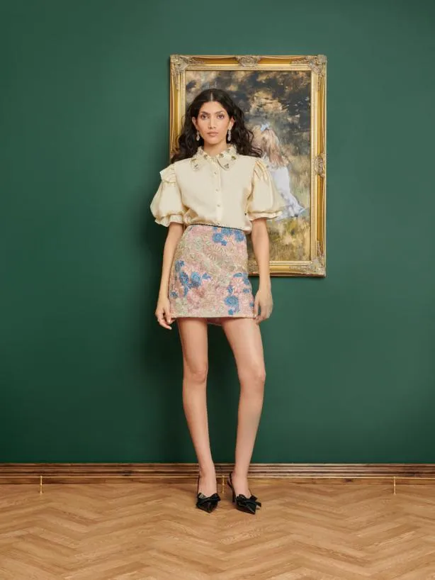 Sister Jane Bottoms Womenswear DREAM Artist Embroidered Mini Skirt Floral Multi