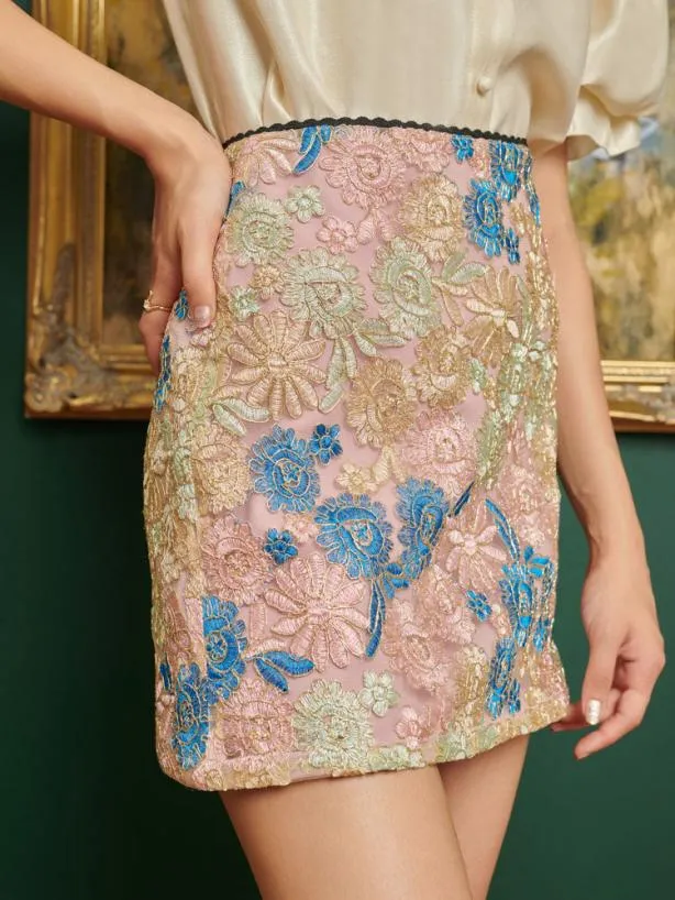 Sister Jane Bottoms Womenswear DREAM Artist Embroidered Mini Skirt Floral Multi