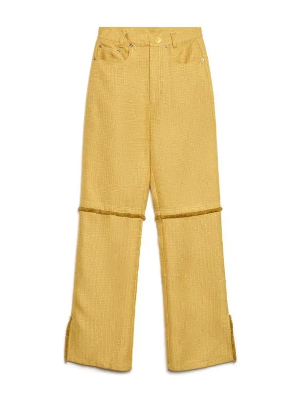 Sister Jane Bottoms Womenswear Ghospell Priya Fray Trousers Mustard Yellow