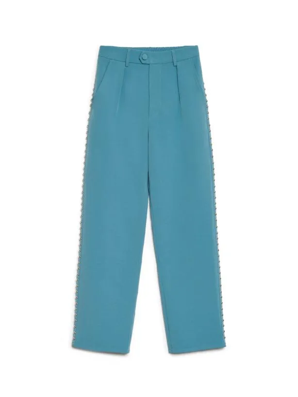 Sister Jane Bottoms Womenswear Layne Studded Trousers Cerulean Blue