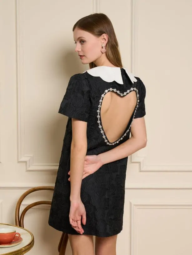 Sister Jane Dresses Womenswear Cheri Rose Jacquard Dress Ink Black