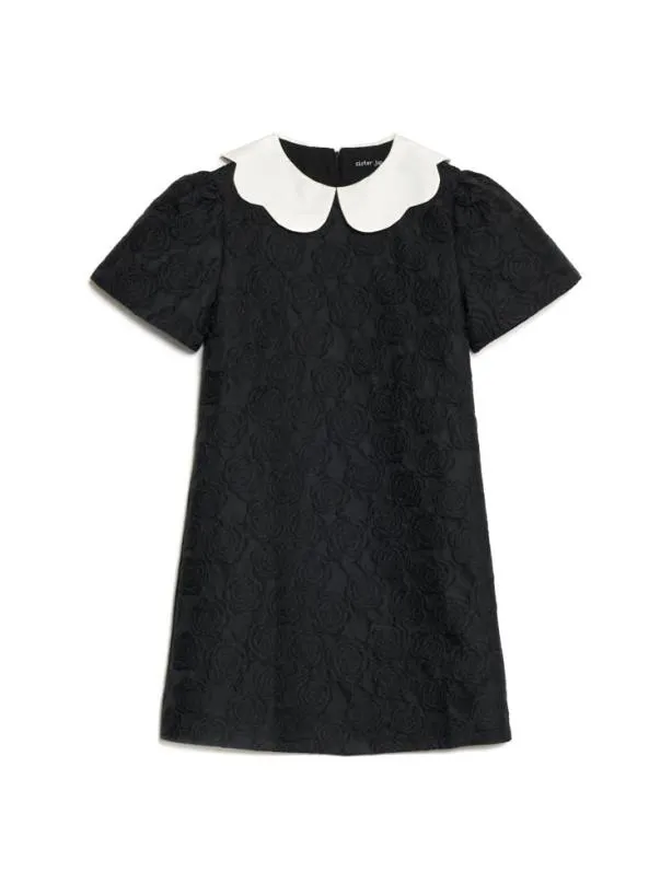 Sister Jane Dresses Womenswear Cheri Rose Jacquard Dress Ink Black