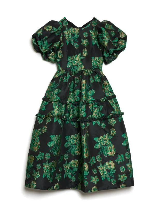 Sister Jane Dresses Womenswear DREAM Bonnie Jacquard Midi Dress Black Forest