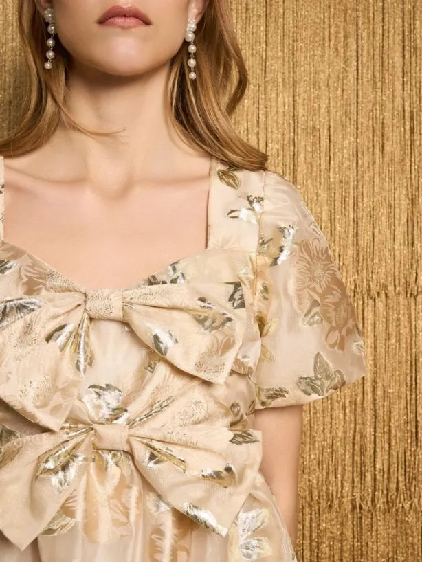 Sister Jane Dresses Womenswear DREAM Tambourine Organza Mini Dress Pale Gold