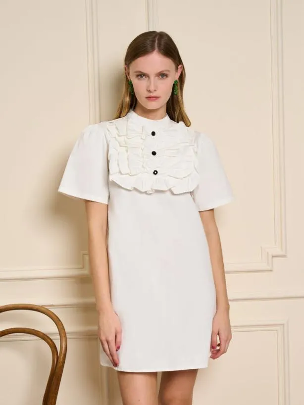 Sister Jane Dresses Womenswear Meringue Ruffle Mini Dress Pearl White