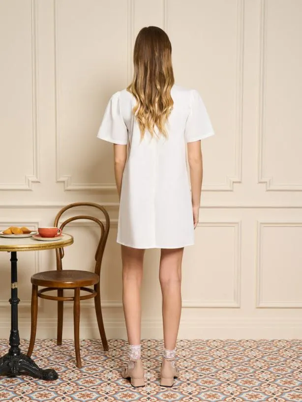 Sister Jane Dresses Womenswear Meringue Ruffle Mini Dress Pearl White
