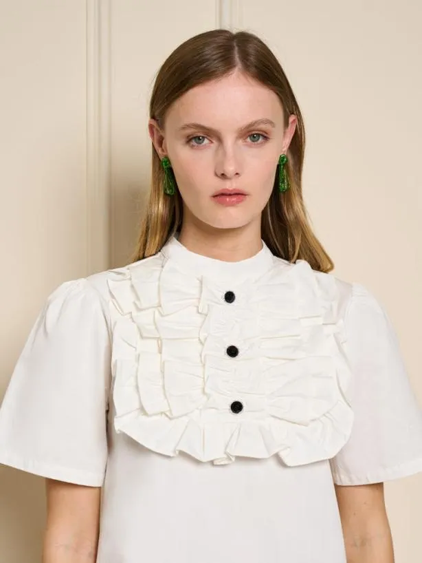 Sister Jane Dresses Womenswear Meringue Ruffle Mini Dress Pearl White