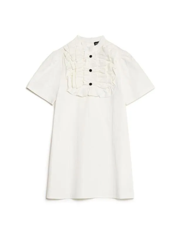 Sister Jane Dresses Womenswear Meringue Ruffle Mini Dress Pearl White