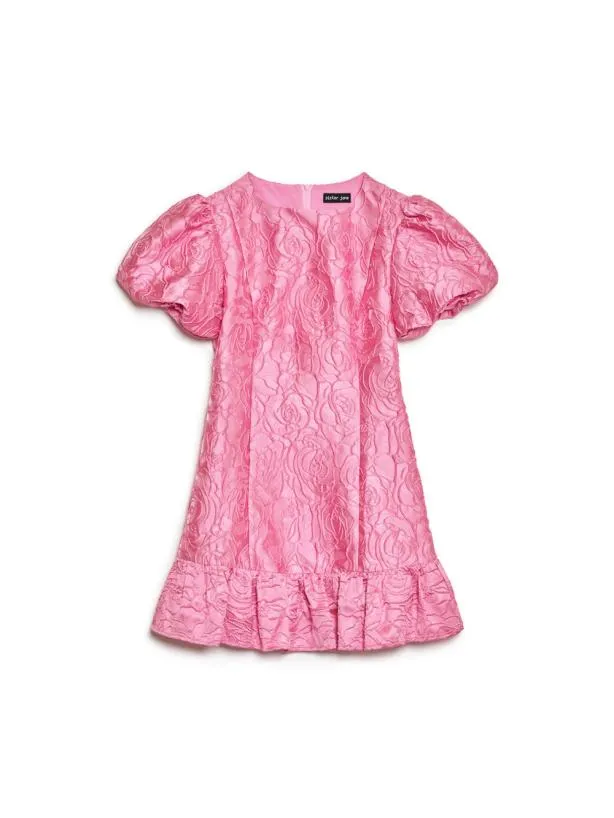Sister Jane Dresses Womenswear Pop Rose Jacquard Mini Dress Bright Pink