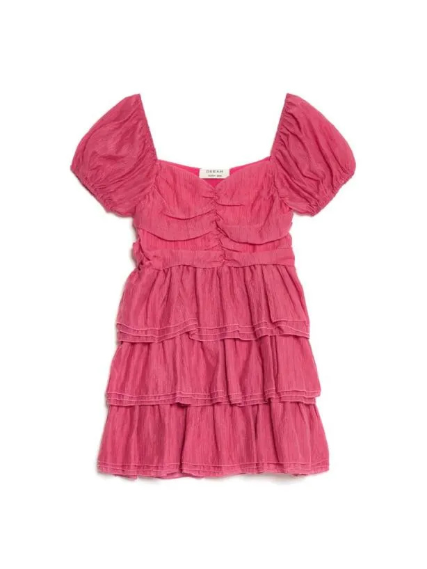Sister Jane Dresses Womenswear Raspberry Ruffle Mini Dress Hot Pink