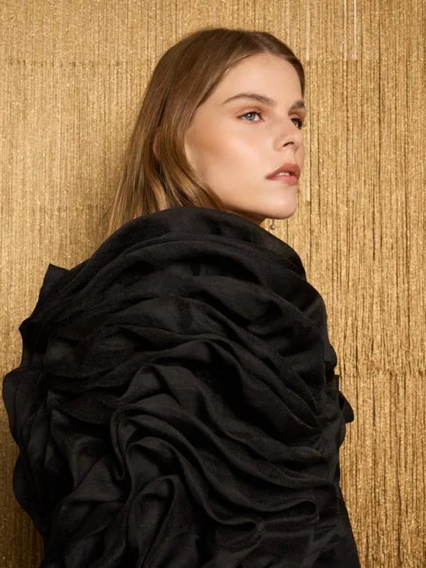 Sister Jane Jackets Womenswear DREAM Donna Ruffle Bolero Jacket Ink Black