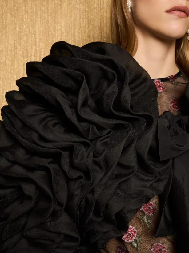 Sister Jane Jackets Womenswear DREAM Donna Ruffle Bolero Jacket Ink Black