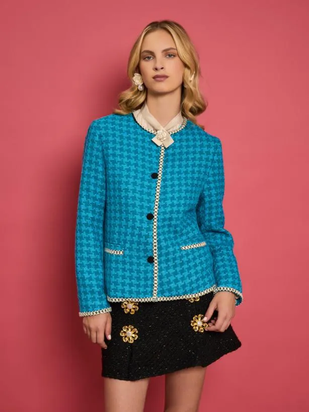 Sister Jane Jackets Womenswear DREAM Zoya Boucle Jacket Pool Blue
