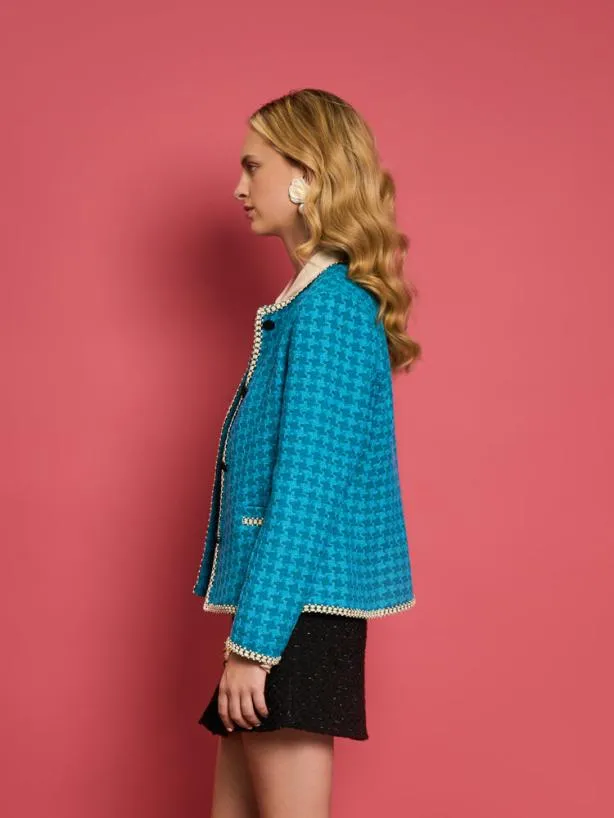 Sister Jane Jackets Womenswear DREAM Zoya Boucle Jacket Pool Blue