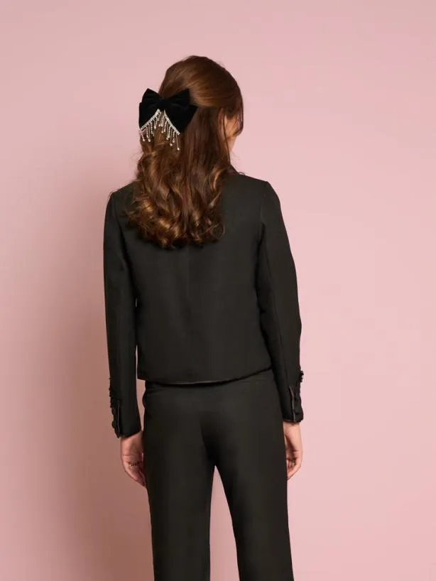 Sister Jane Jackets Womenswear Priya Embellished Jacket Black Satin