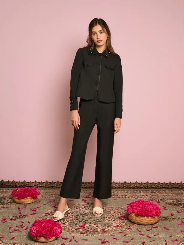 Sister Jane Jackets Womenswear Priya Embellished Jacket Black Satin