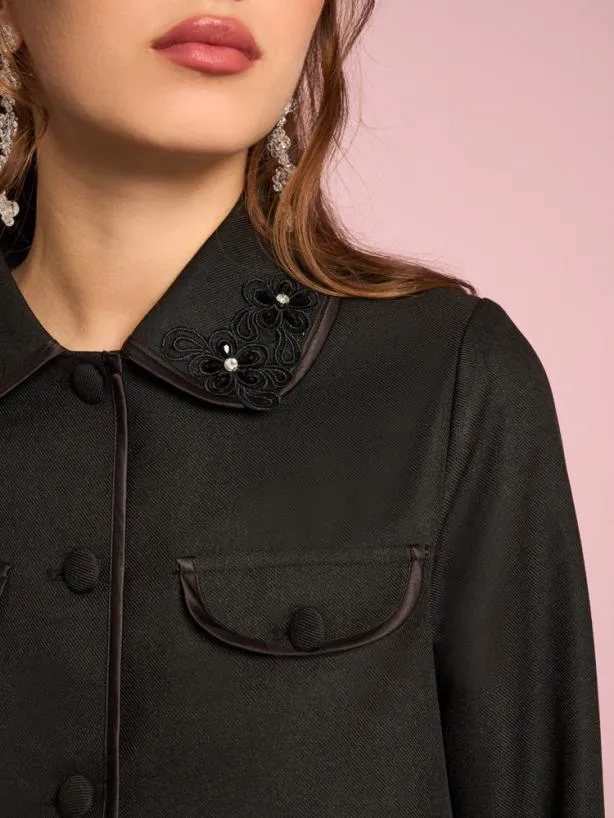 Sister Jane Jackets Womenswear Priya Embellished Jacket Black Satin