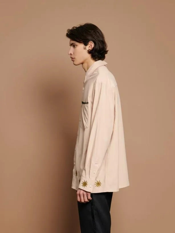 Sister Jane Shirts Menswear Reuben Embroidered Shirt Nude