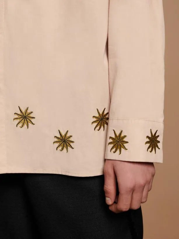 Sister Jane Shirts Menswear Reuben Embroidered Shirt Nude