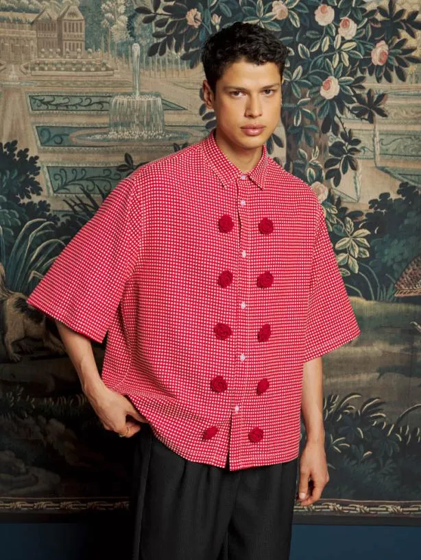Sister Jane Shirts Menswear Rocco Rose Boxy Shirt Poppy Red
