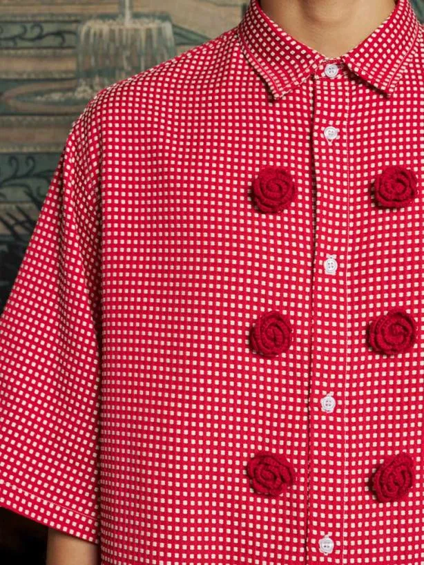 Sister Jane Shirts Menswear Rocco Rose Boxy Shirt Poppy Red