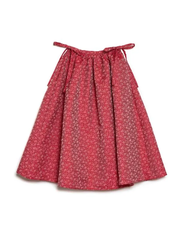 Sister Jane Tops Womenswear Flower Power Jacquard Crop Top Ruby Red