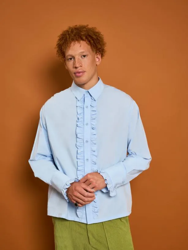 Sister Jane Tops Womenswear Freddie Ruffle Shirt Halogen Blue