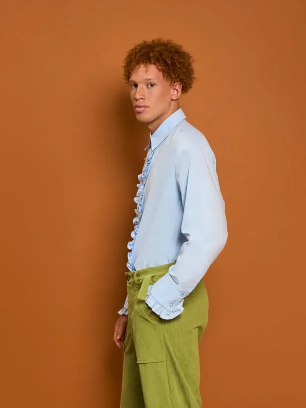 Sister Jane Tops Womenswear Freddie Ruffle Shirt Halogen Blue