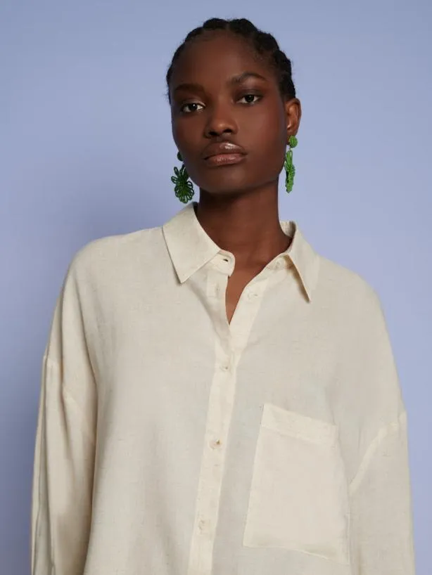 Sister Jane Tops Womenswear Ghospell Bay Oversized Shirt Pearled Ivory