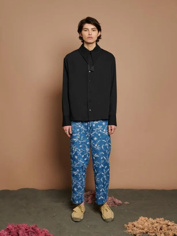 Sister Jane Tops Womenswear Tetra Tassel Shirt Black Ink