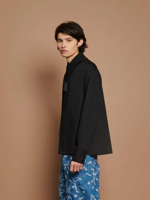 Sister Jane Tops Womenswear Tetra Tassel Shirt Black Ink