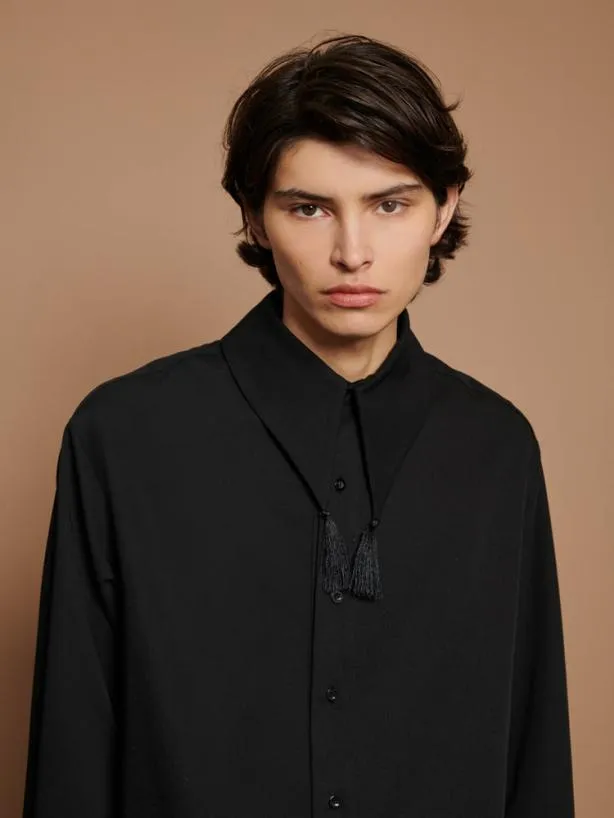 Sister Jane Tops Womenswear Tetra Tassel Shirt Black Ink