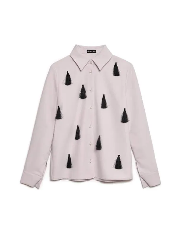 Sister Jane Tops Womenswear Tetra Tassel Shirt Pastel Lilac