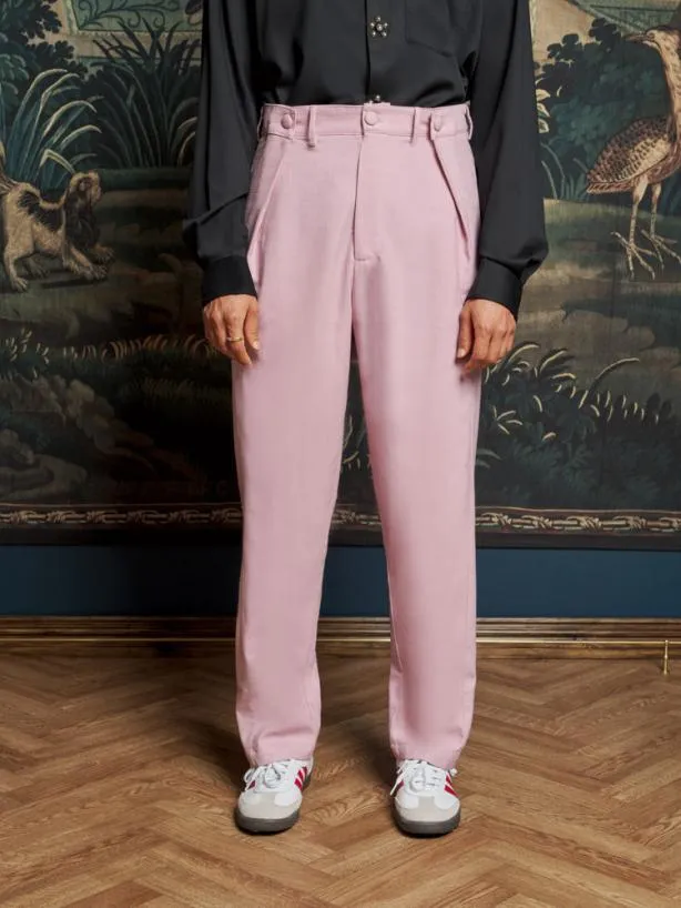 Sister Jane Trousers Menswear Lennon Woven Trousers Dusty Pink