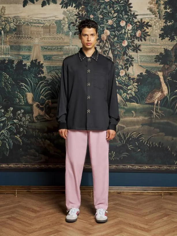 Sister Jane Trousers Menswear Lennon Woven Trousers Dusty Pink