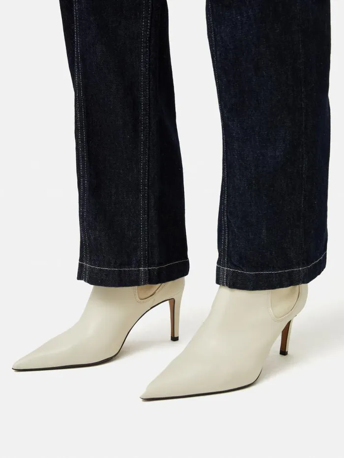 Skelter Heeled Boot Cream Women Jigsaw Heels