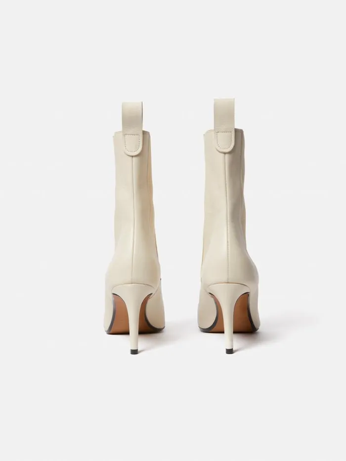 Skelter Heeled Boot Cream Women Jigsaw Heels