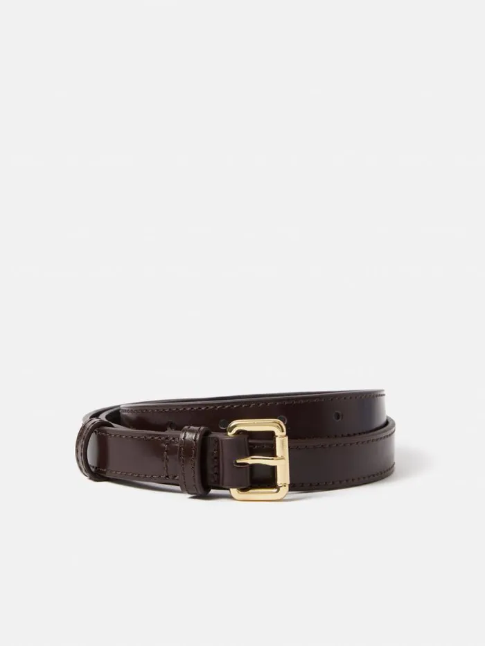 Skinny Leather Belt Conker Women Jigsaw Leather