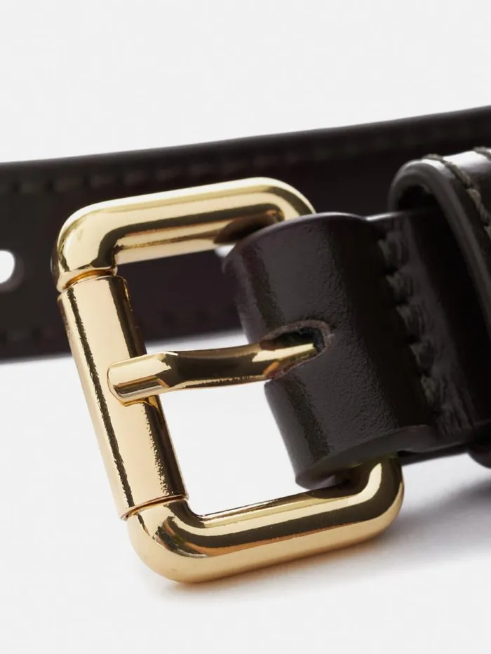 Skinny Leather Belt Conker Women Jigsaw Leather