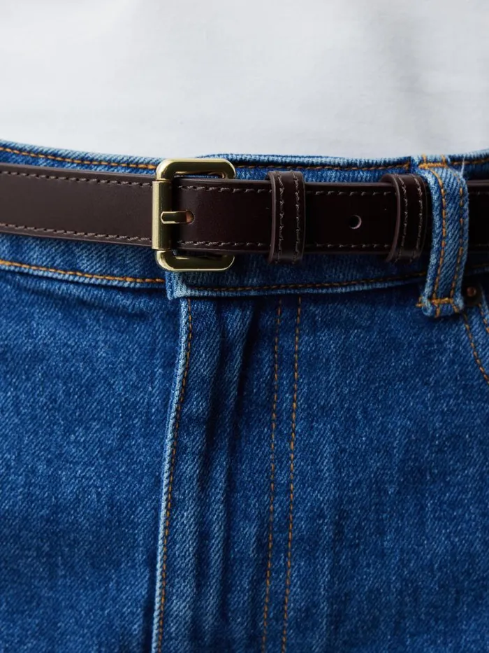 Skinny Leather Belt Conker Women Jigsaw Leather