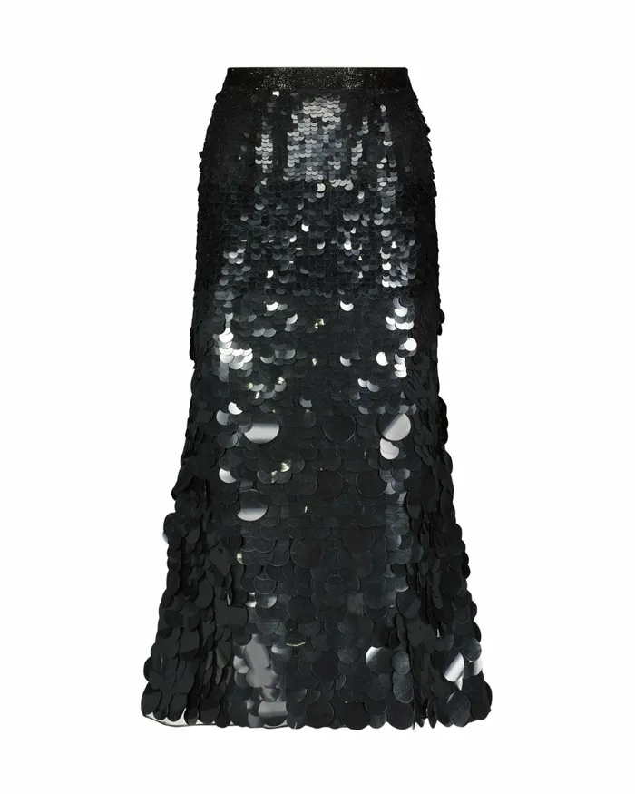 Skirts Mac Duggal Women Paillette Sequin Midi Skirt Black