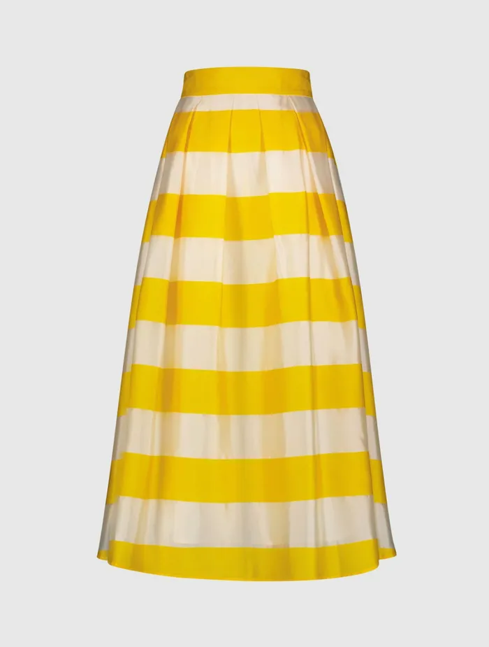Skirts Striped Organza High Waisted Midi Skirt 8211 FINAL SALE Sunshine 8211 Mac Duggal Women