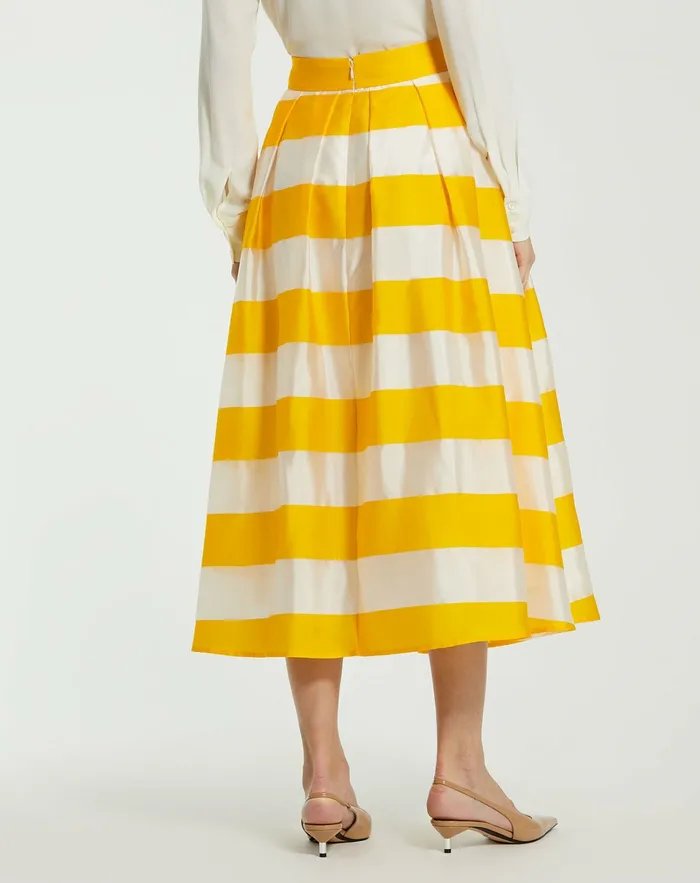 Skirts Striped Organza High Waisted Midi Skirt 8211 FINAL SALE Sunshine 8211 Mac Duggal Women