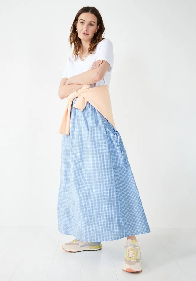 Skirts Women Hush Neela Checked Maxi Skirt Blue