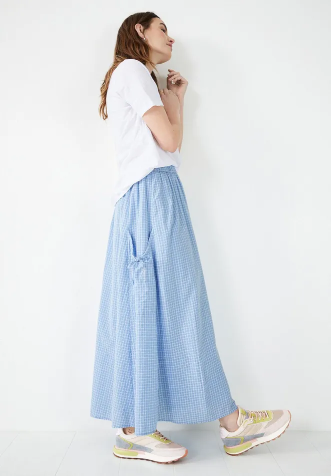 Skirts Women Hush Neela Checked Maxi Skirt Blue